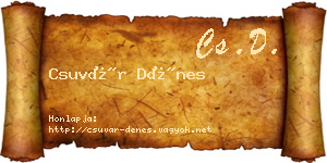 Csuvár Dénes névjegykártya