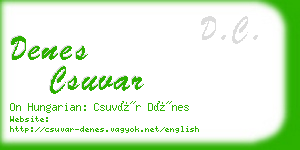 denes csuvar business card